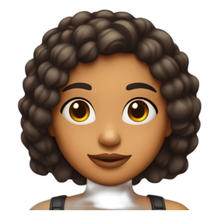 Chica con pelo negro liso y piercing en la nariz sticker