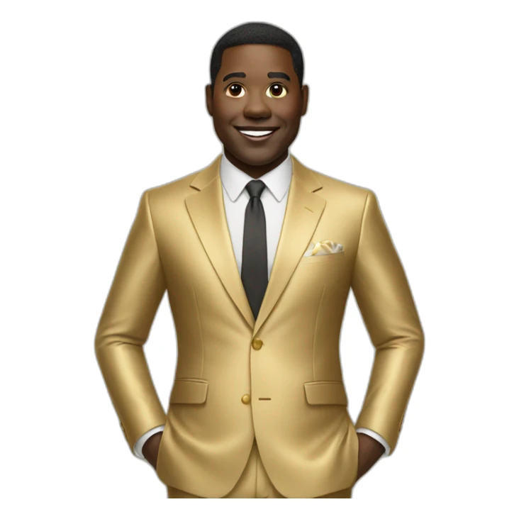 sam richardson in a gold suit sticker