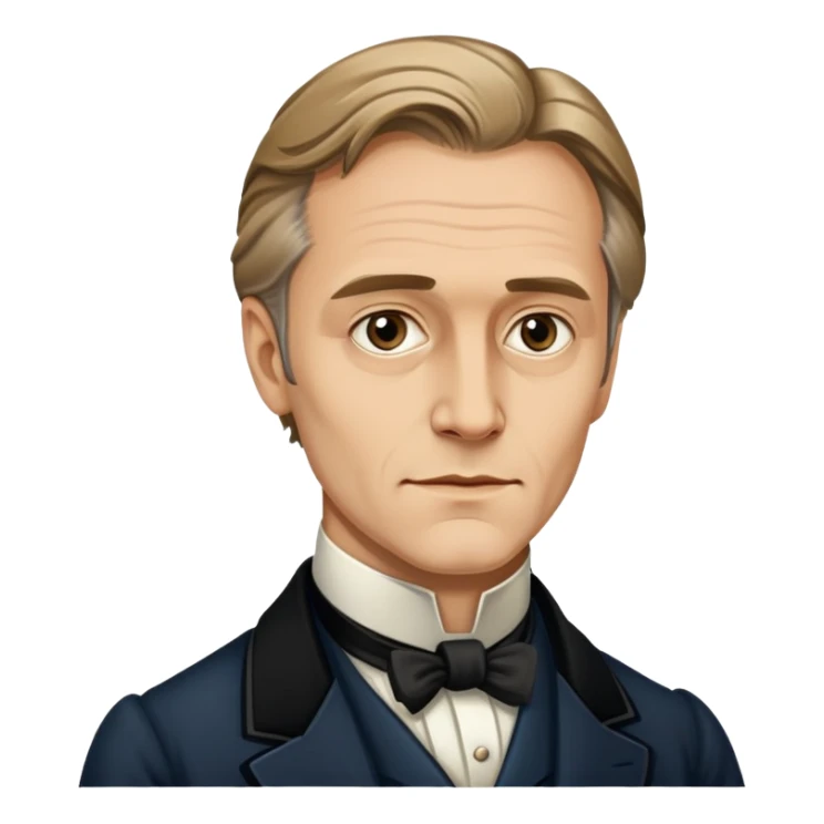 Hans Landa from Inglorious Basterds in Victorian age art style sticker