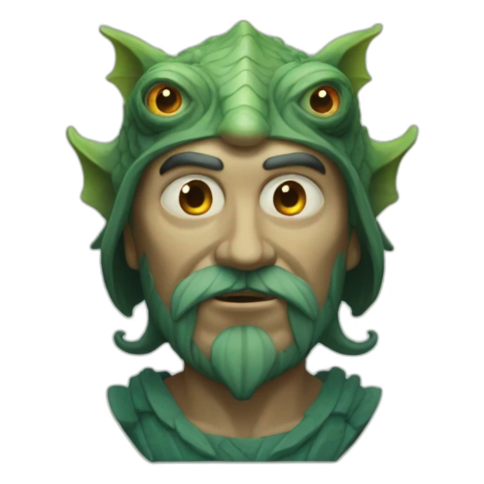 God Dagon, a man with a fish head and a human body sticker