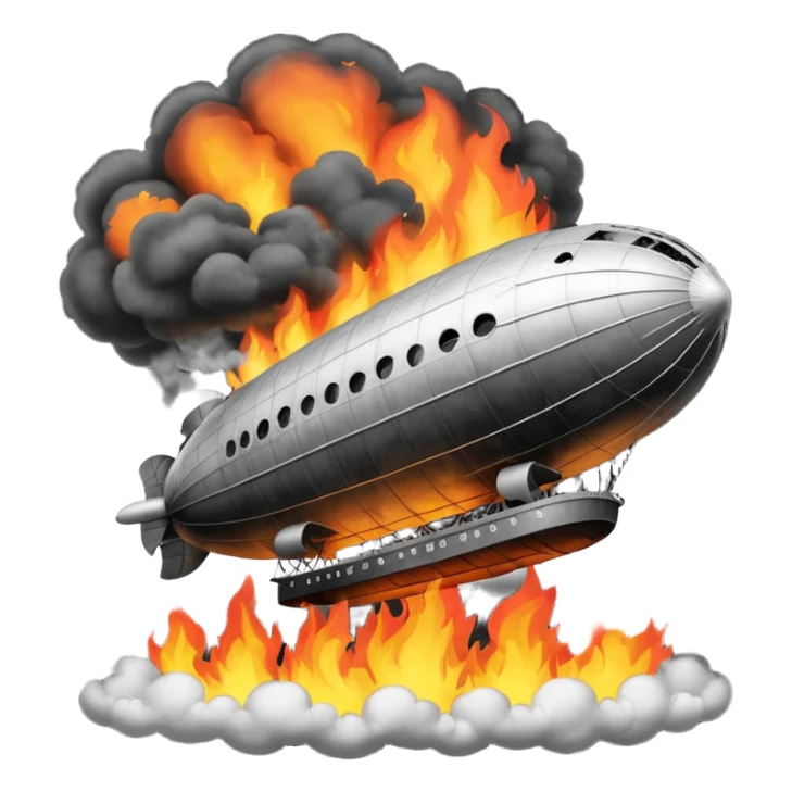 Zeppelin on fire similar to the album cover of Led Zeppelin sticker