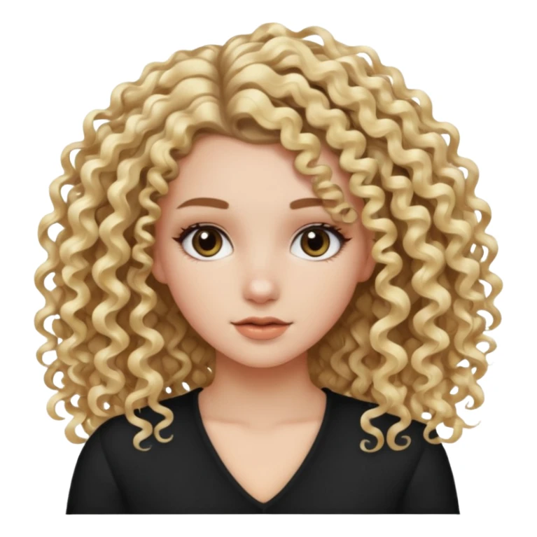 White girl with half blonde half black split dye curly hair sticker