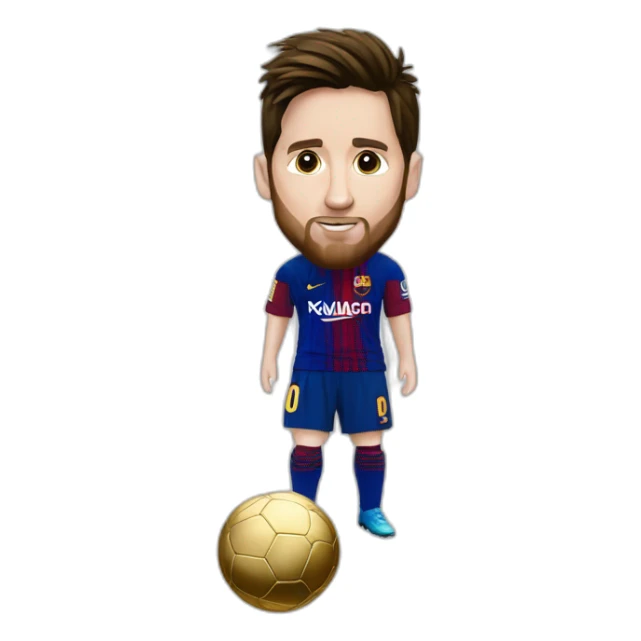 Messi en costard soulevant le ballon d'or sticker