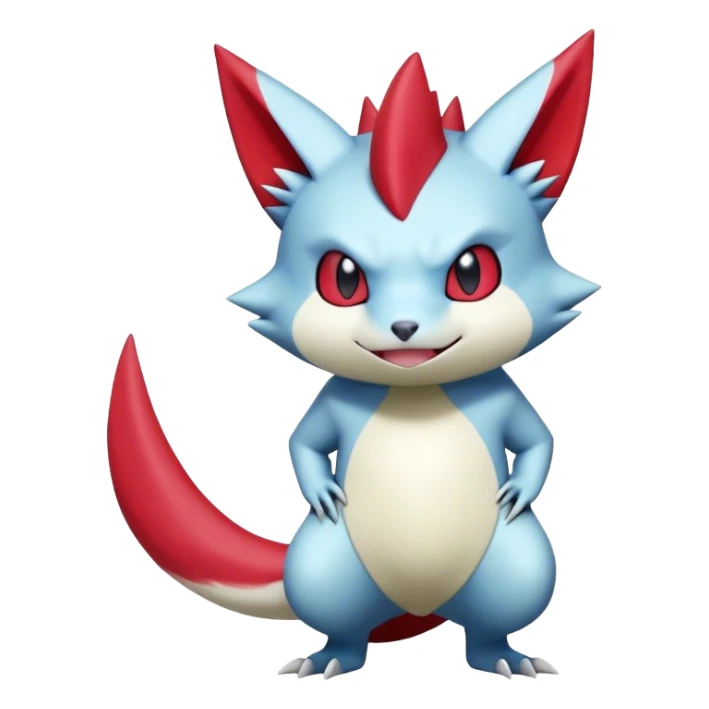 Cute Digimon-Sneasel-Zangoose-hybrid full body  sticker