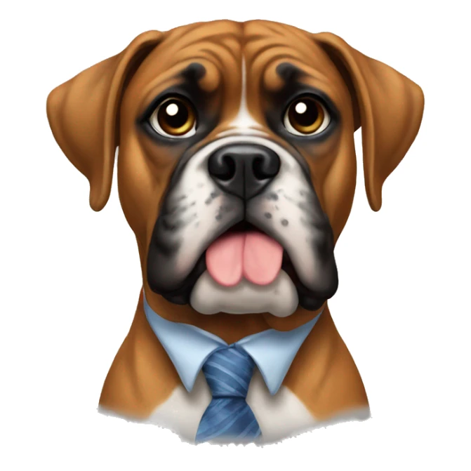 Boxer dog wearing a tie  sticker