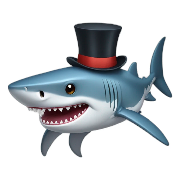 Shark with a top hat sticker