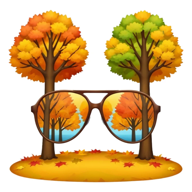Reflection of autumn trees in sunglasses lens sticker