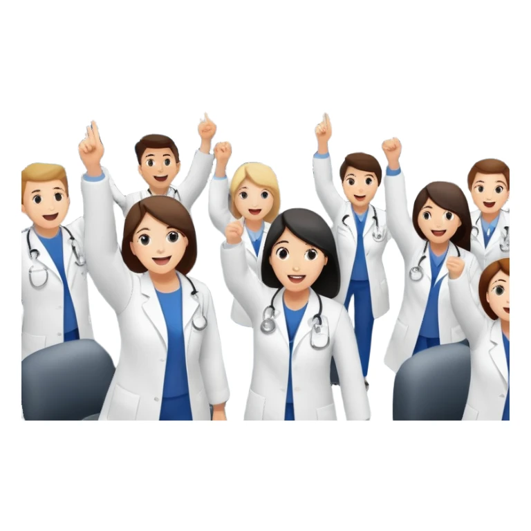 cheering mission control room with big screen showing successful rocket launch sticker