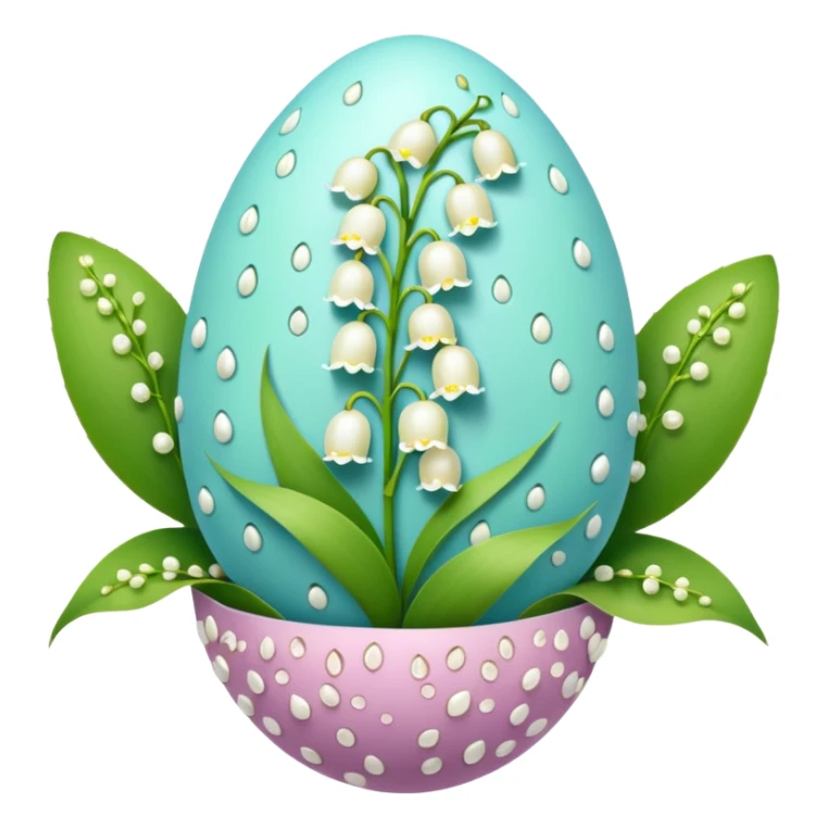 Easter egg with lily of the valley sticker