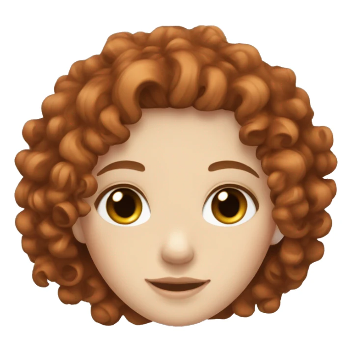 curly red to brown hair ,pale girl with hazel eyes sticker