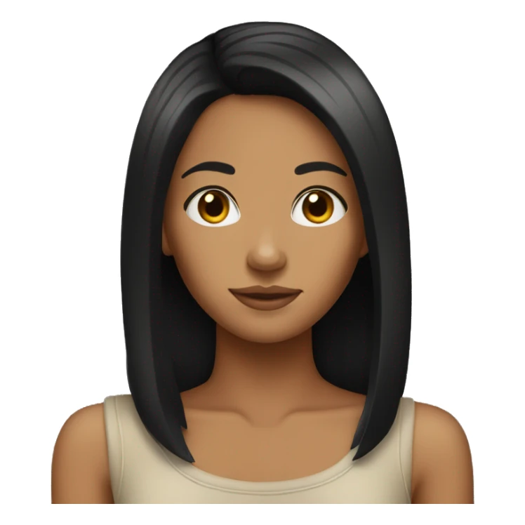 Tan girl with straight black hair sticker