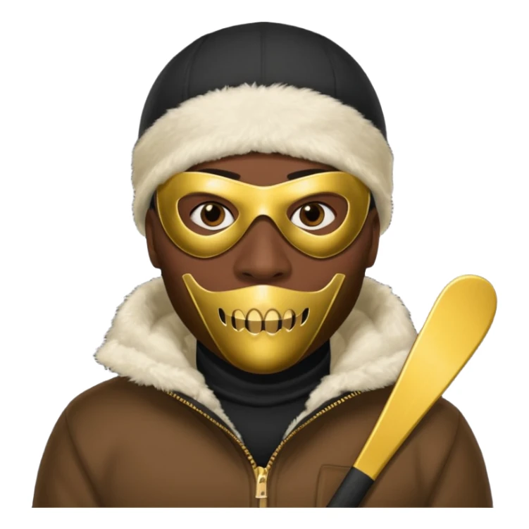 African American gangster mafia with a ski mask sticker