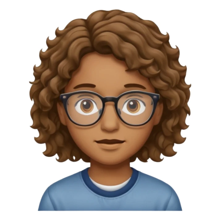 Adolescente, moreno (no mucho) cabello ondulado y lentes  sticker