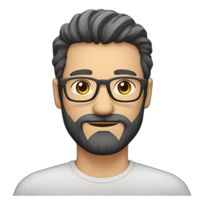 homem branco rosto arredondado oculos fino e barba sticker