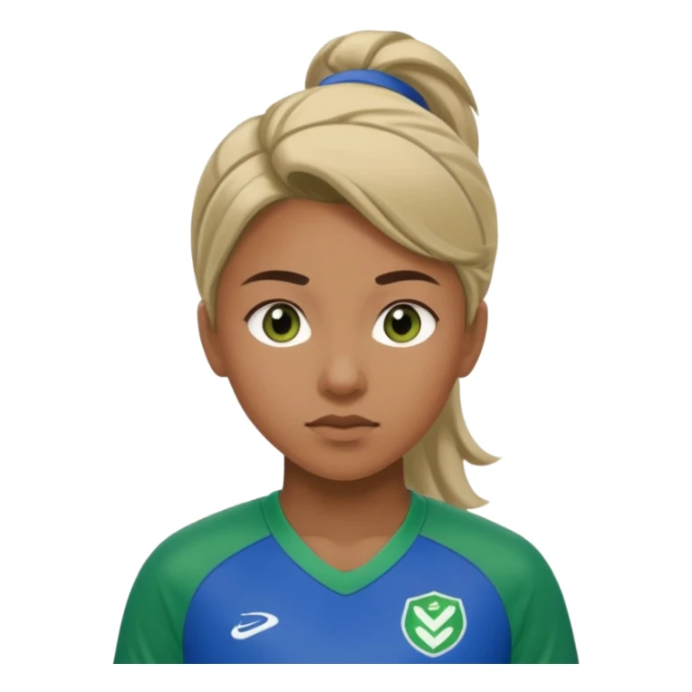 womansoccer player blue green jersey sticker