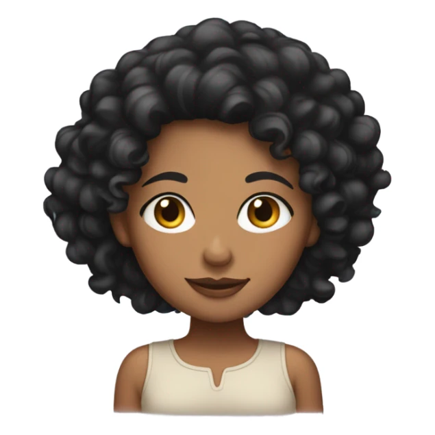 Tan skin girl with black curly hair sticker