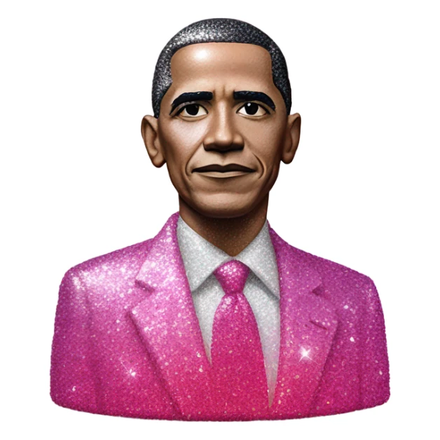 Pink ombre Obama statue with glitter  sticker