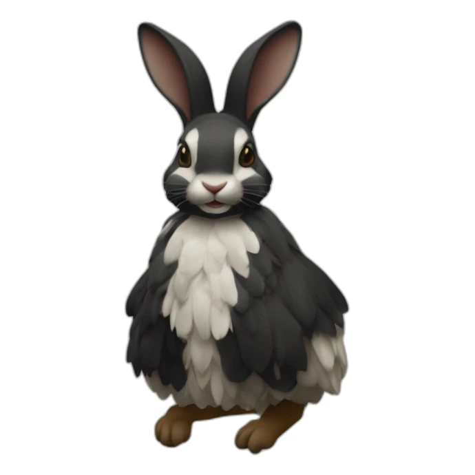 Lapine arlequin moitié du visage gauche noir sticker