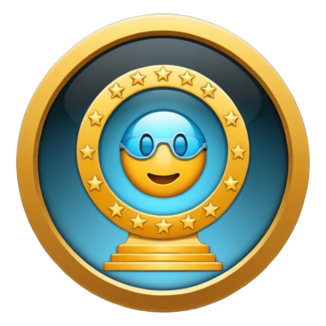 featuring achievements, films, and 100 views, in a style achievement sticker