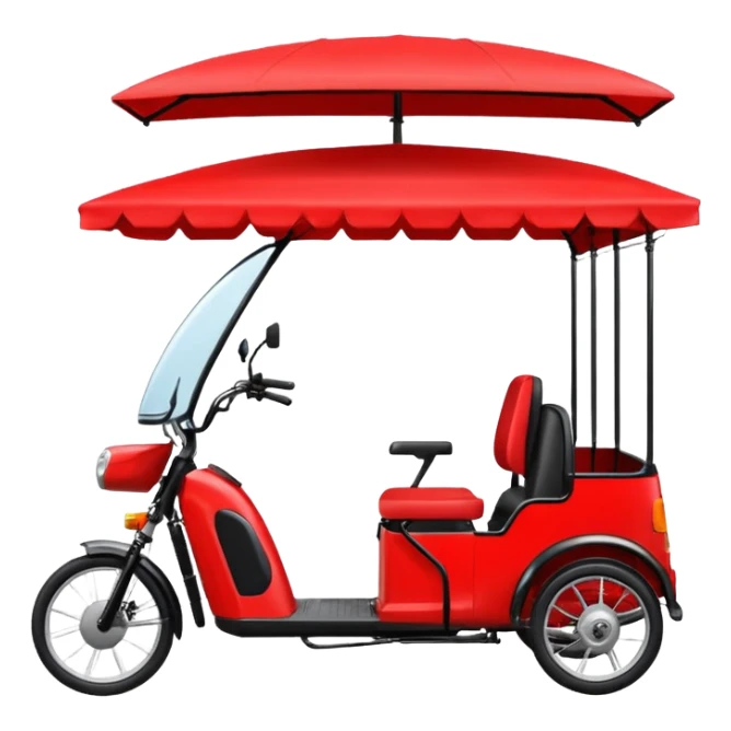 generate an ios genmoji of an e rickshaw red sticker