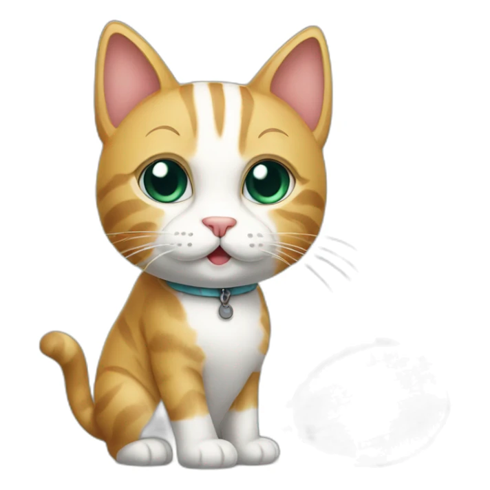 Lovely cat with a tennis racket sticker