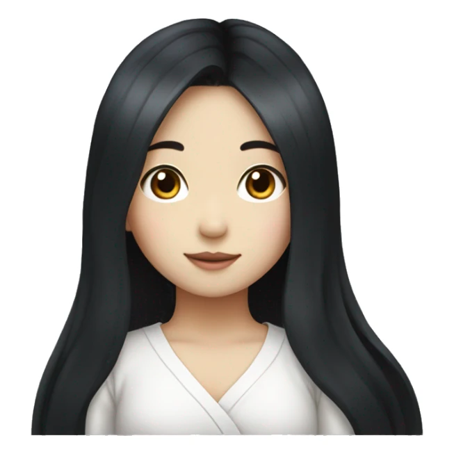 Korean girl with very long black hair sticker
