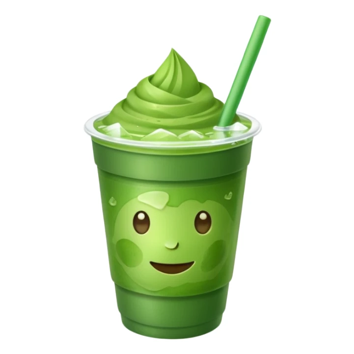 MATCHA PLASTIC CUP WITH CUBES OF ICE sticker