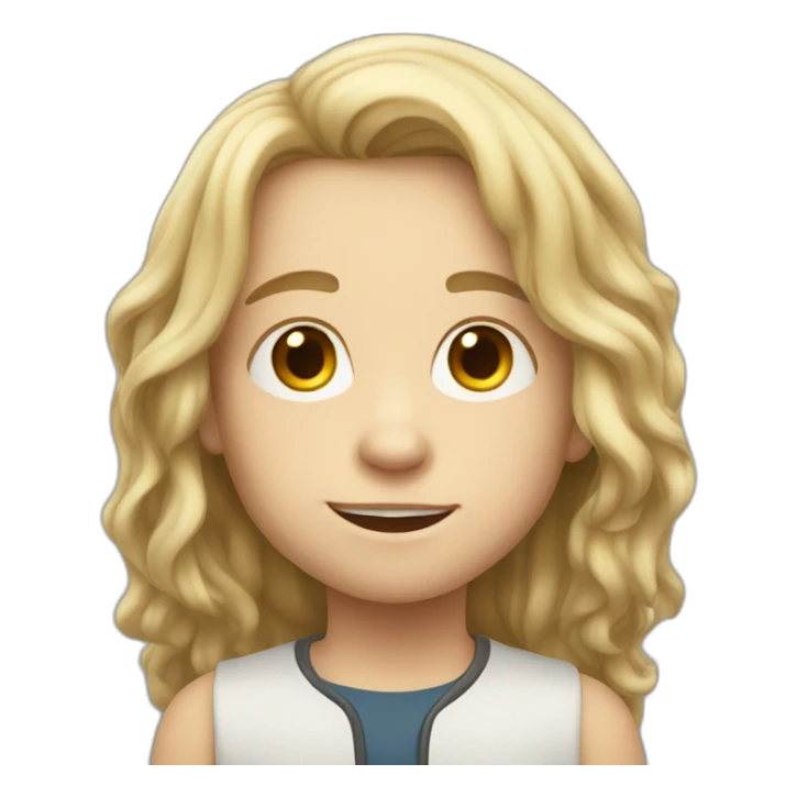 White child boy with long hair sticker