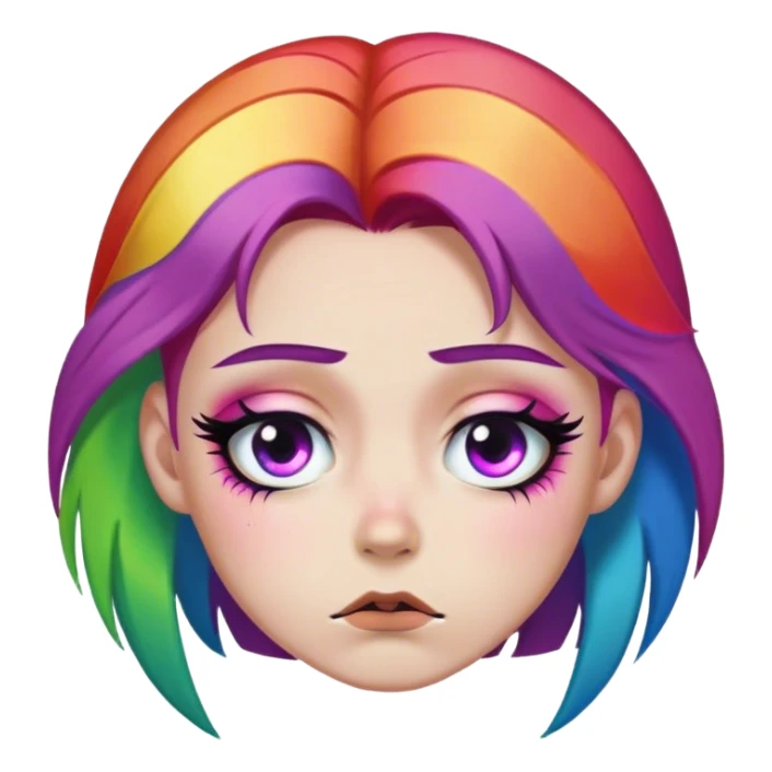Woke overweight liberal crying with rainbow hair and bad makeup sticker