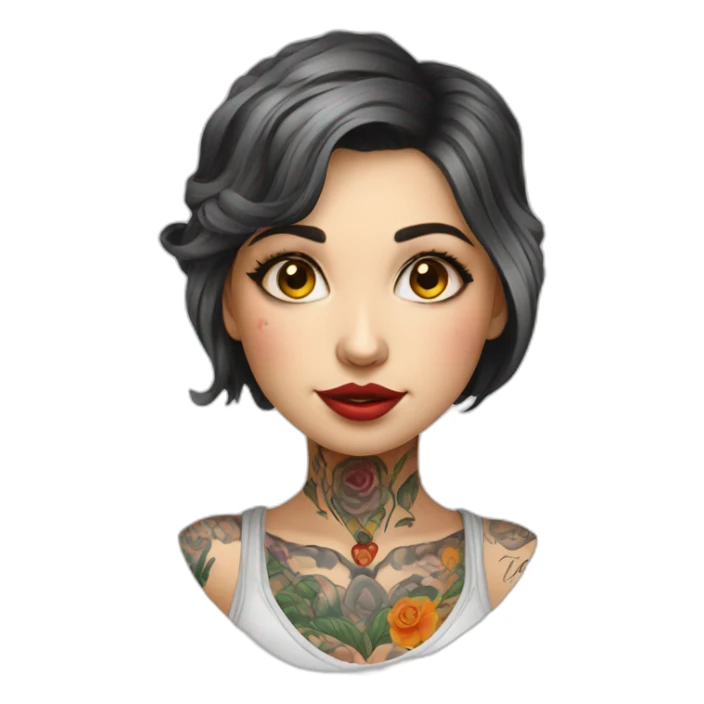 Russian girl tattoo master sticker