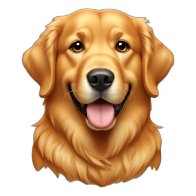 Fat golden retriever wearing Tennessee orange sticker