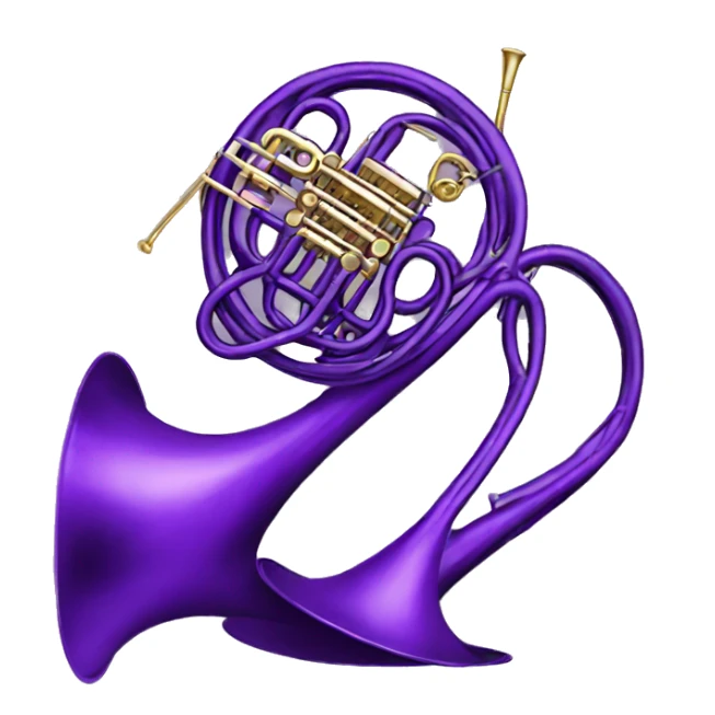 PURPLE french horn sticker