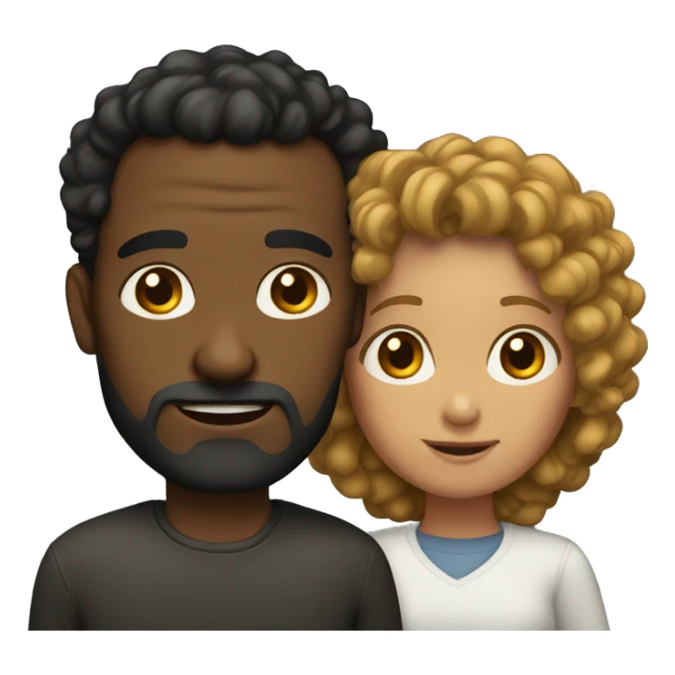 Dark Father and light curly head daughter sticker