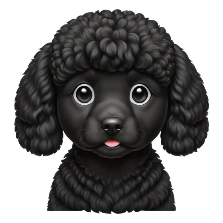 A high-resolution digital illustration of a black poodle in a clean, semi-realistic style. The poodle is shown facing sideways head tilted  sticker