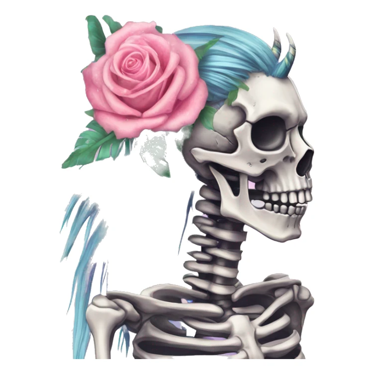 Skeleton zombie Zebra sparkling nebula zebra unicorn skeleton scars scarred broken cracked Pegasus collage roses flowers palm trees tropical  sticker