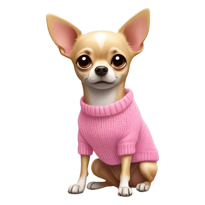 Chihuahua wearing pink sweater ￼ sticker