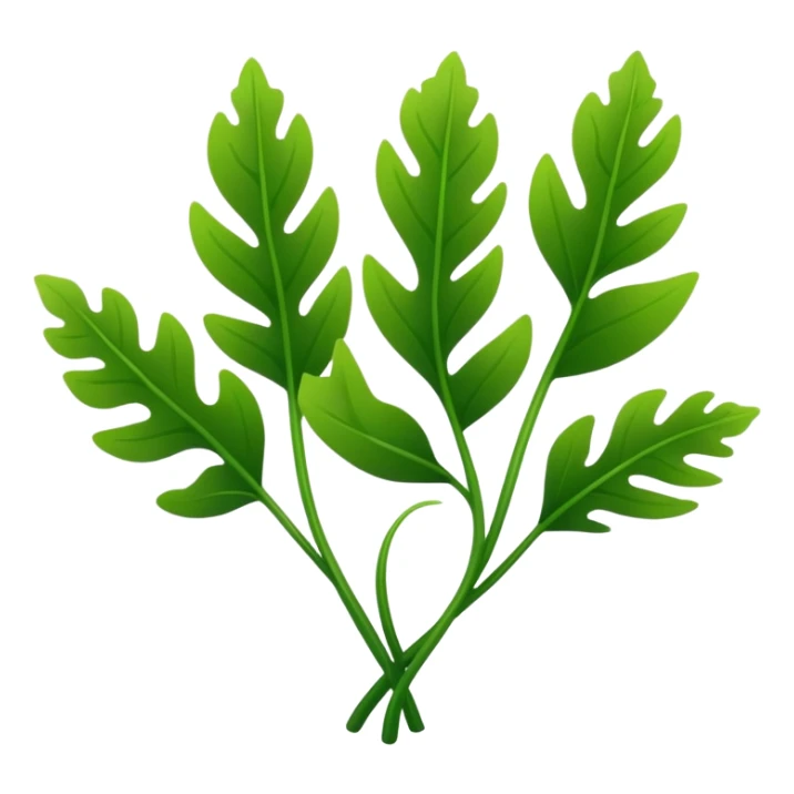 2-3 simple design green seaweed long leaves those have no stems sticker