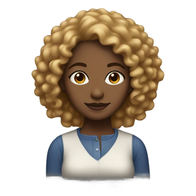 a light skin black girl with short curly hair sticker