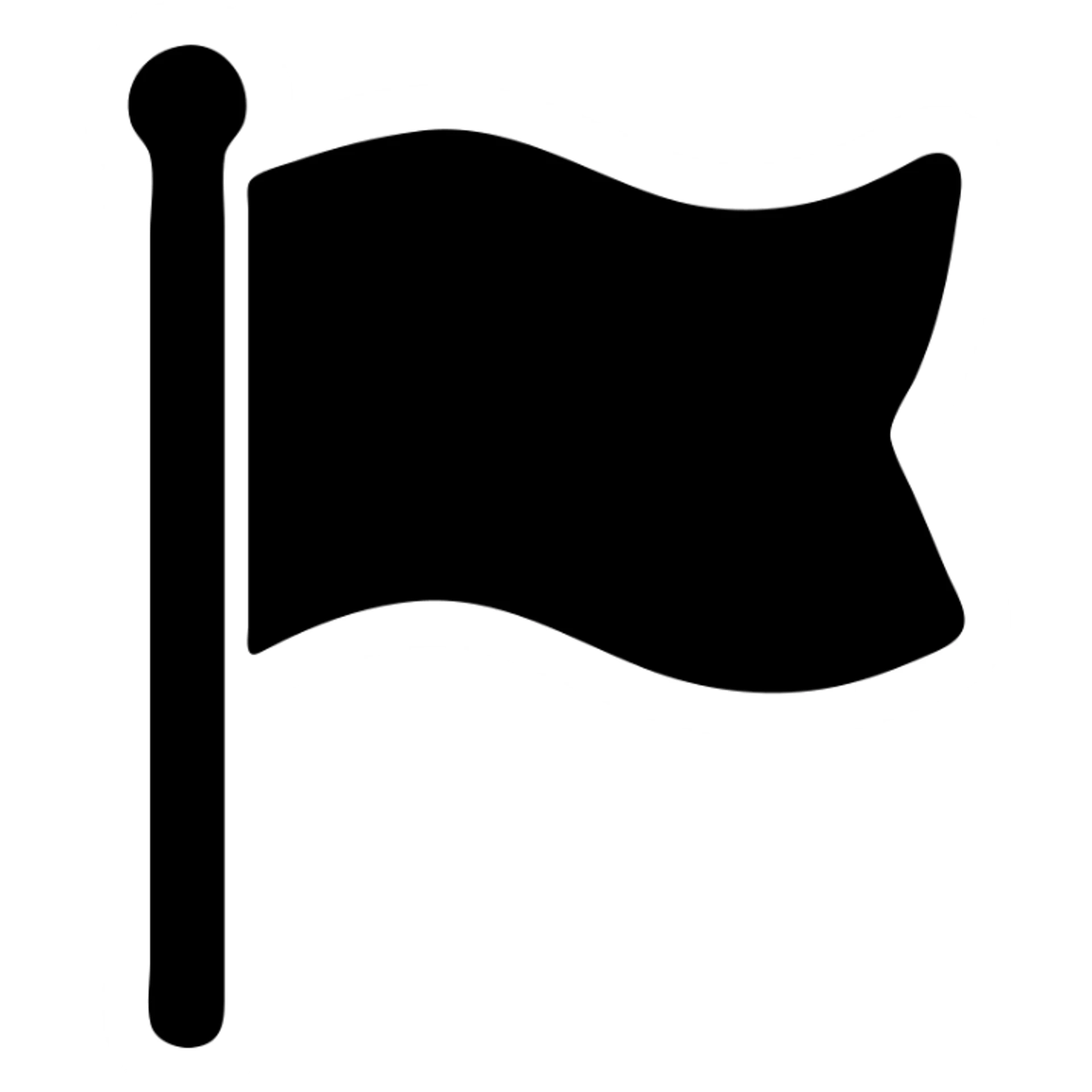 red flag, waving, minimal design, clean, no text, no emblem, on white background sticker