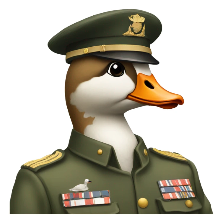 A Goose in military uniform  sticker