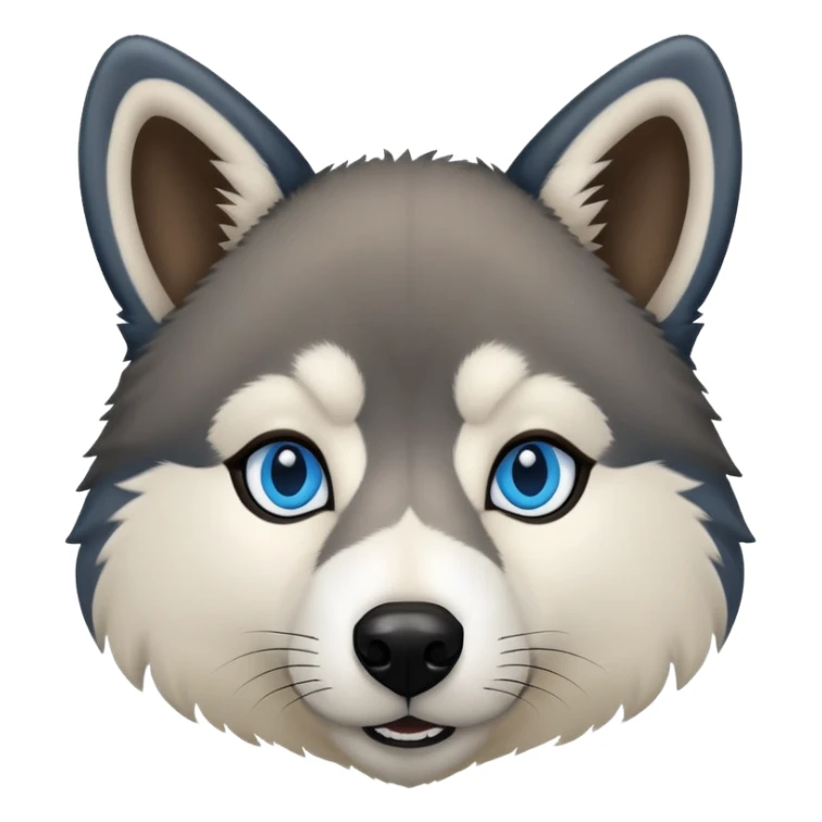 Wooly agouti husky with blue eyes and some black fur sticker