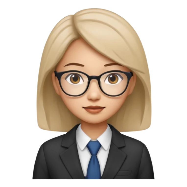 asian female accountant with eyeglasses sticker