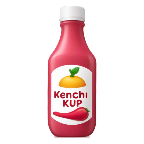 pink ketchup with a tag that says ´KENCHUP' sticker