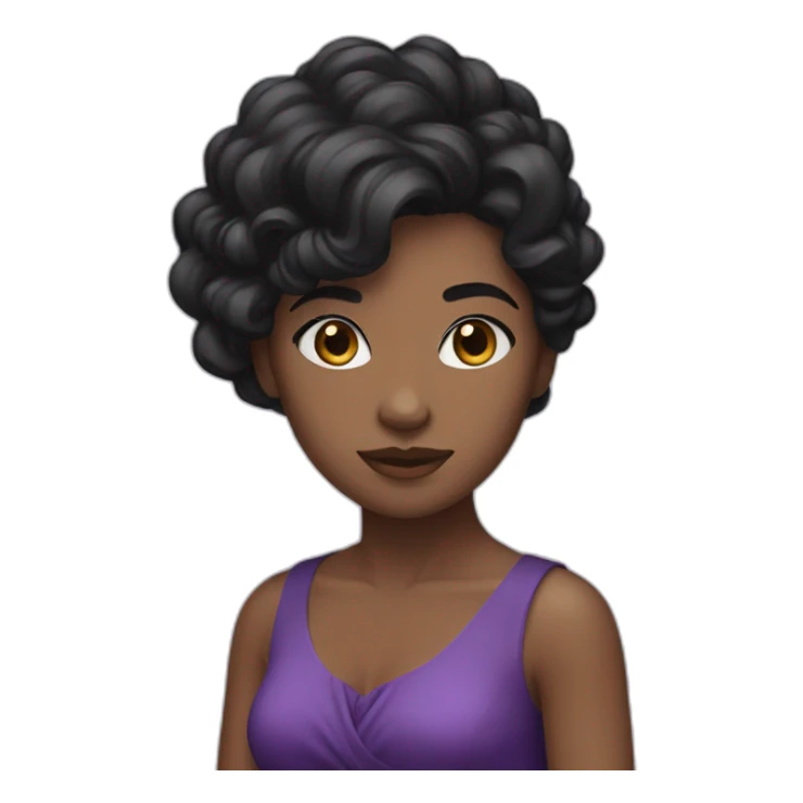 Girl,blak hair, purple dress sticker