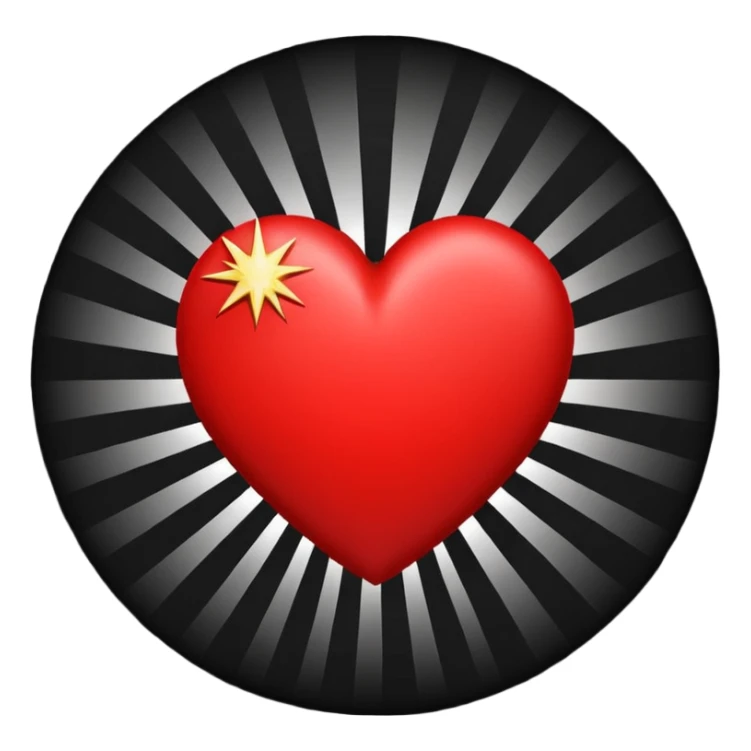 heart with a dark starburst sticker