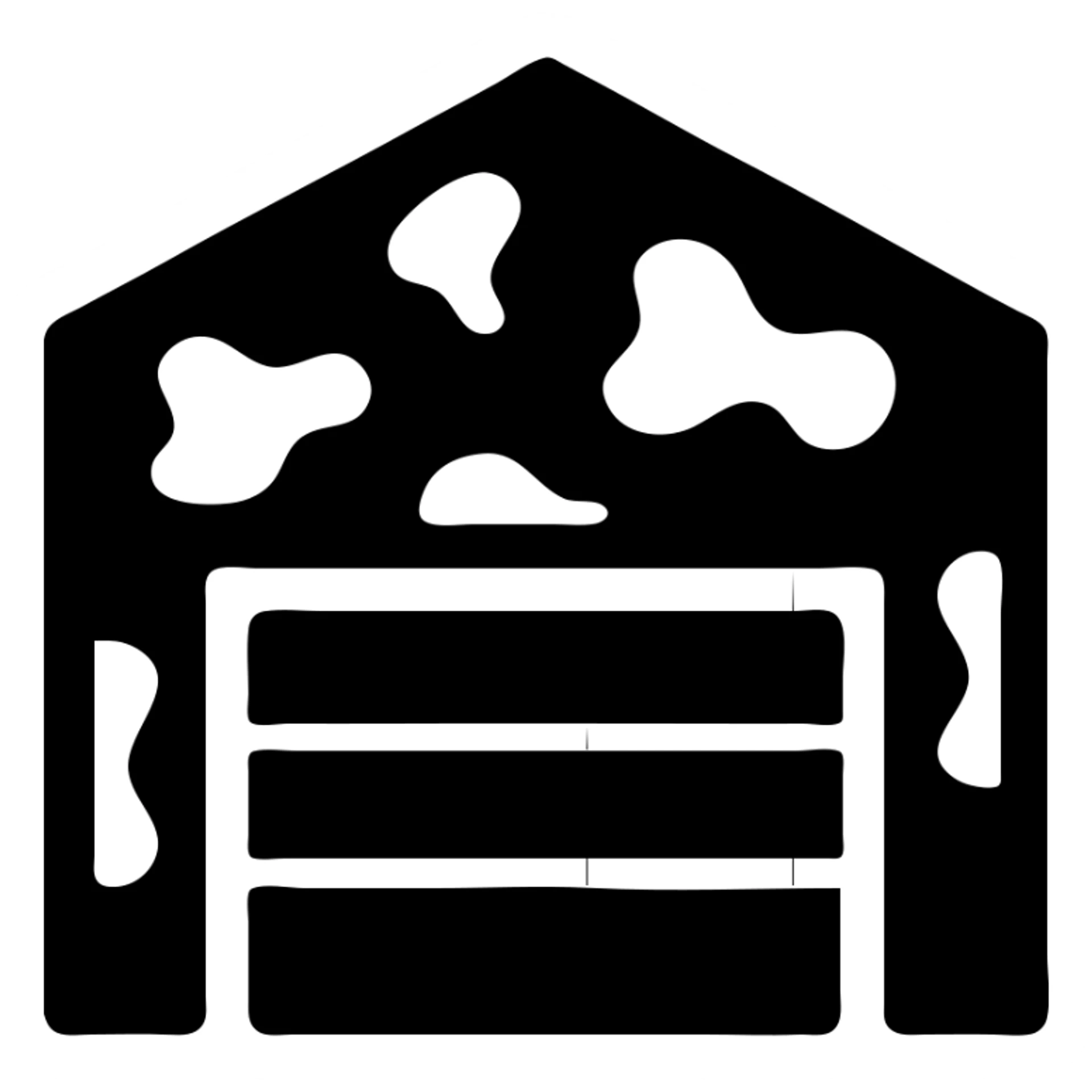 military warehouse painted in military camouflage sticker