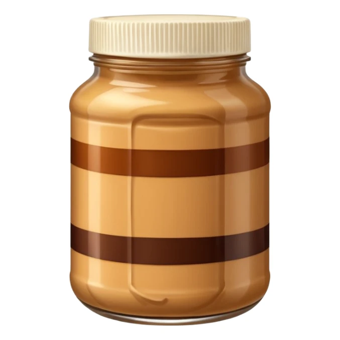 A jar of peanut butter with chocolate stripe: sticker