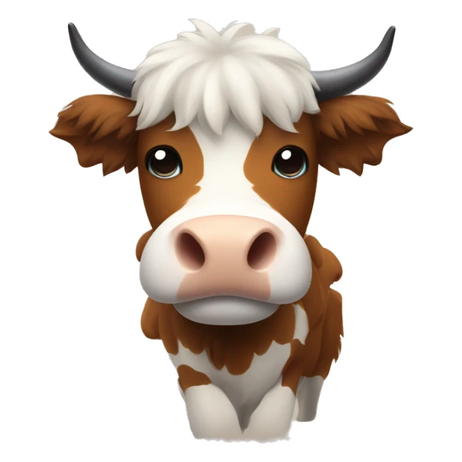 Very furry and cute scotland cow sticker