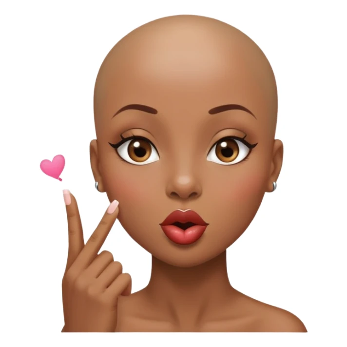 Bald head African American woman blowing a kiss sticker