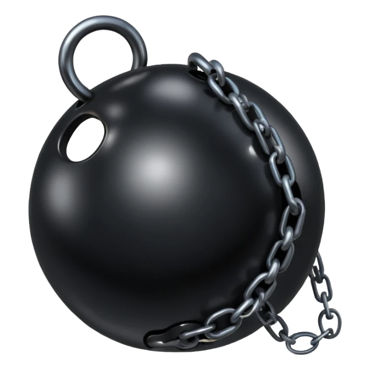 Clean black Ball and chain sticker